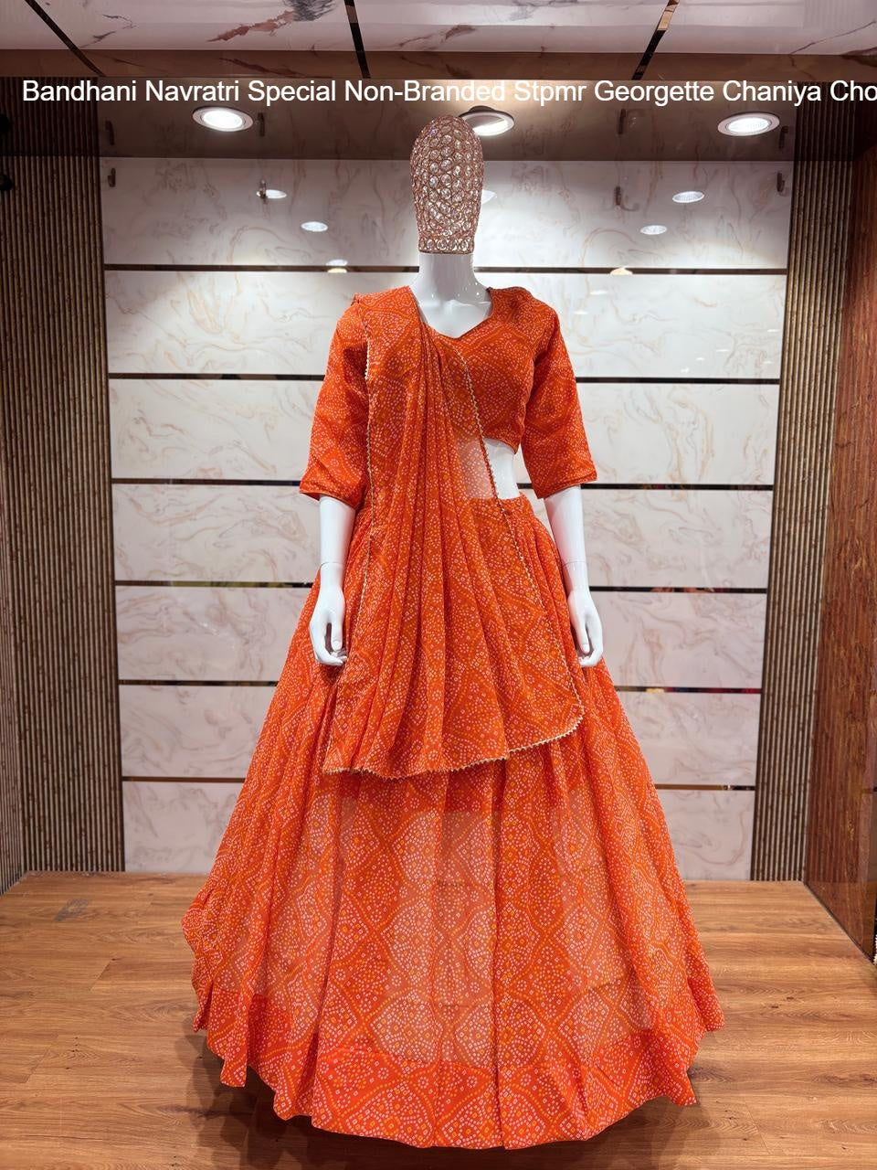 Bandhani Navratri Special Non-Branded Stpmr Georgette Chaniya Choli