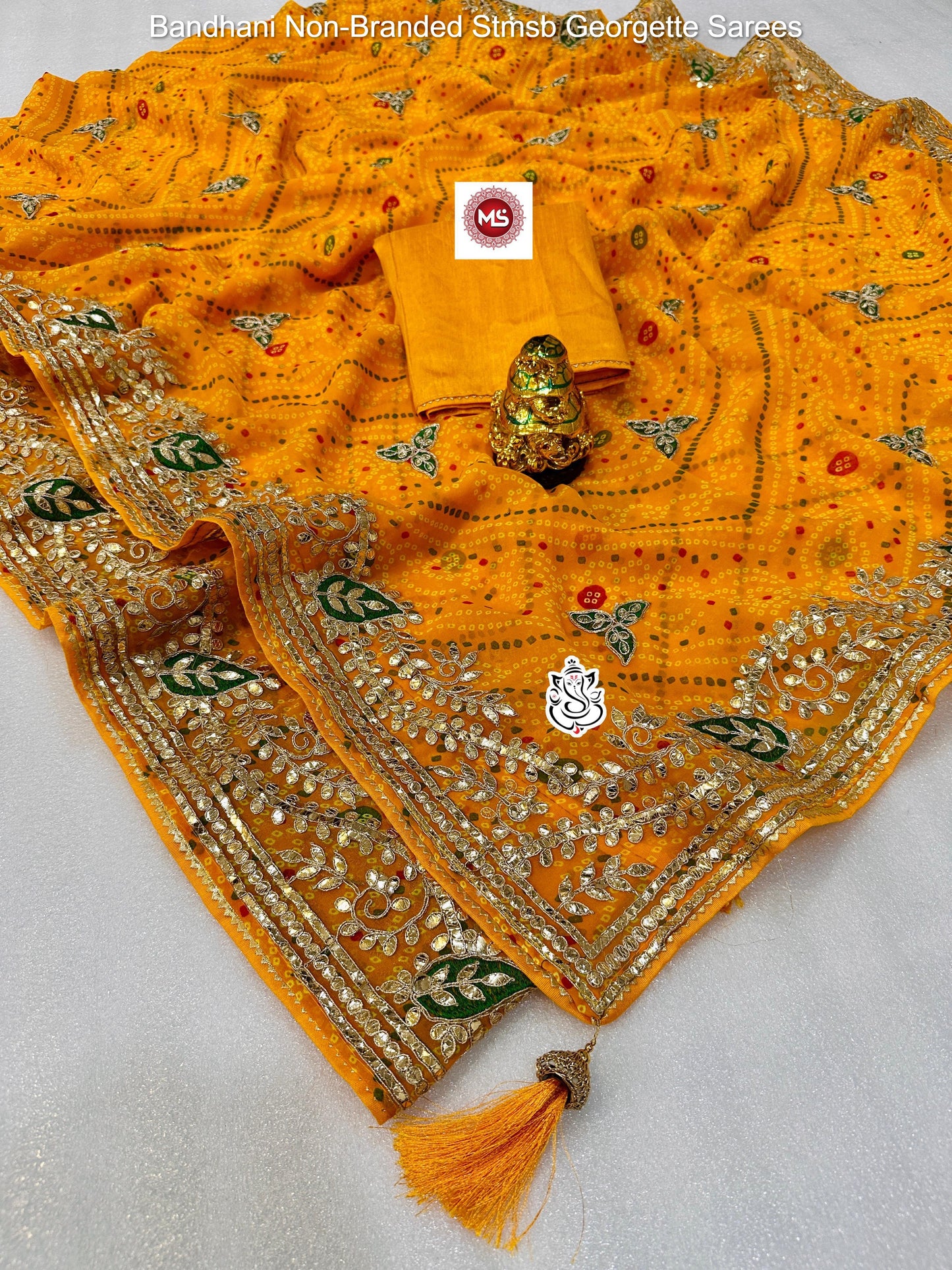 Bandhani Non-Branded Stmsb Georgette Sarees