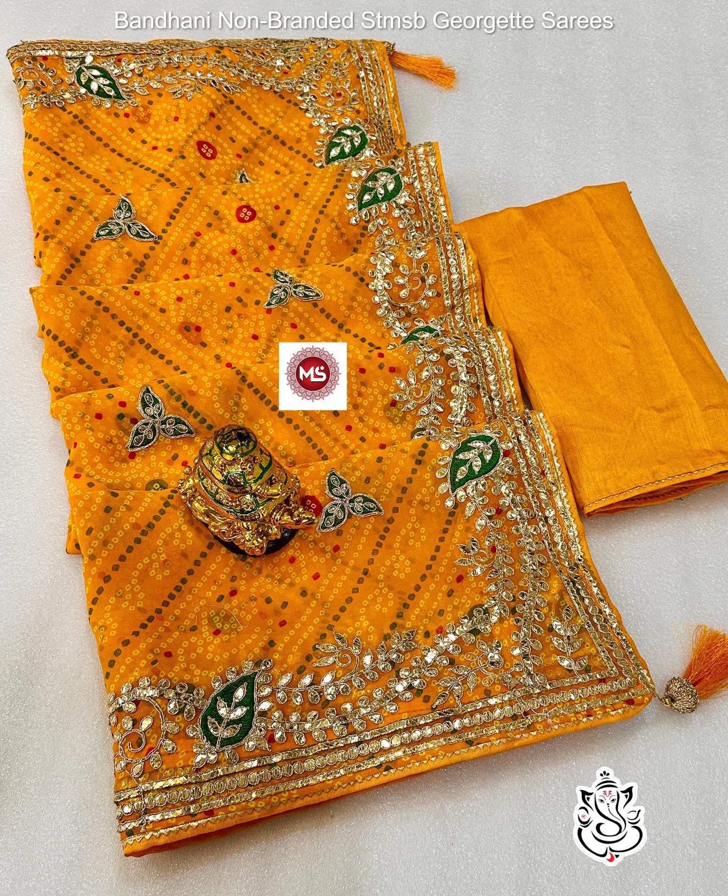 Bandhani Non-Branded Stmsb Georgette Sarees