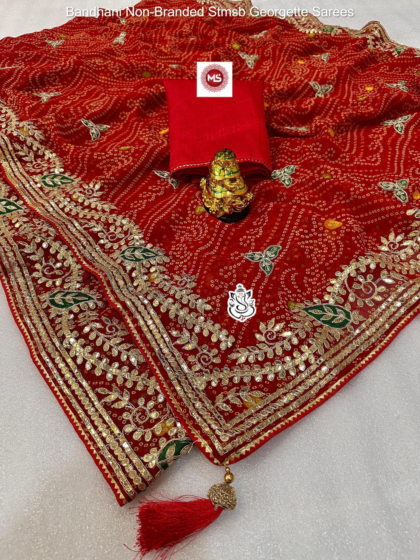 Bandhani Non-Branded Stmsb Georgette Sarees