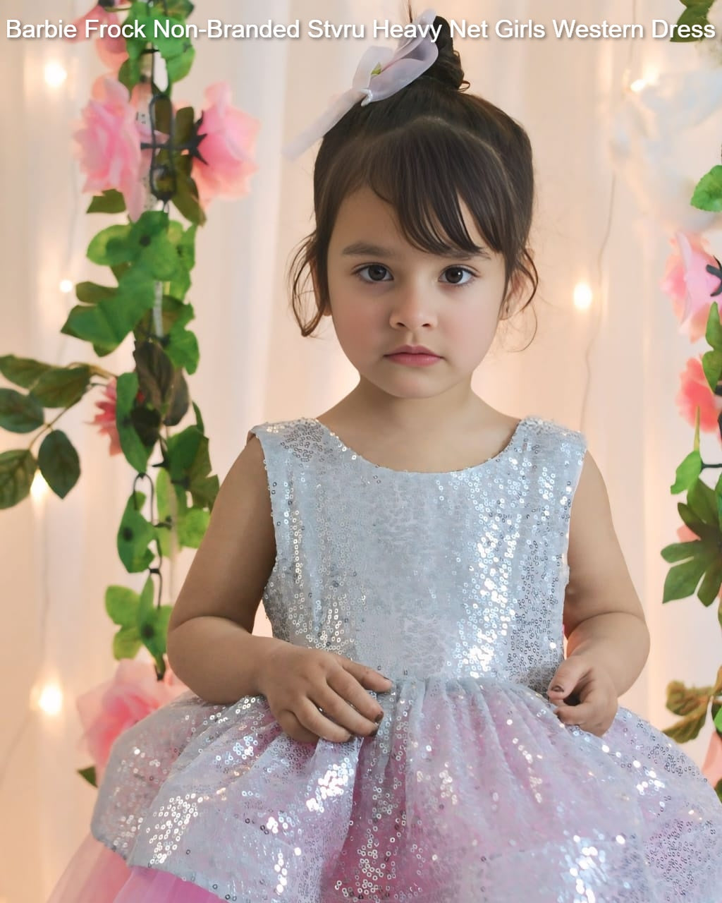 Barbie Frock Non-Branded Stvru Heavy Net Girls Western Dress