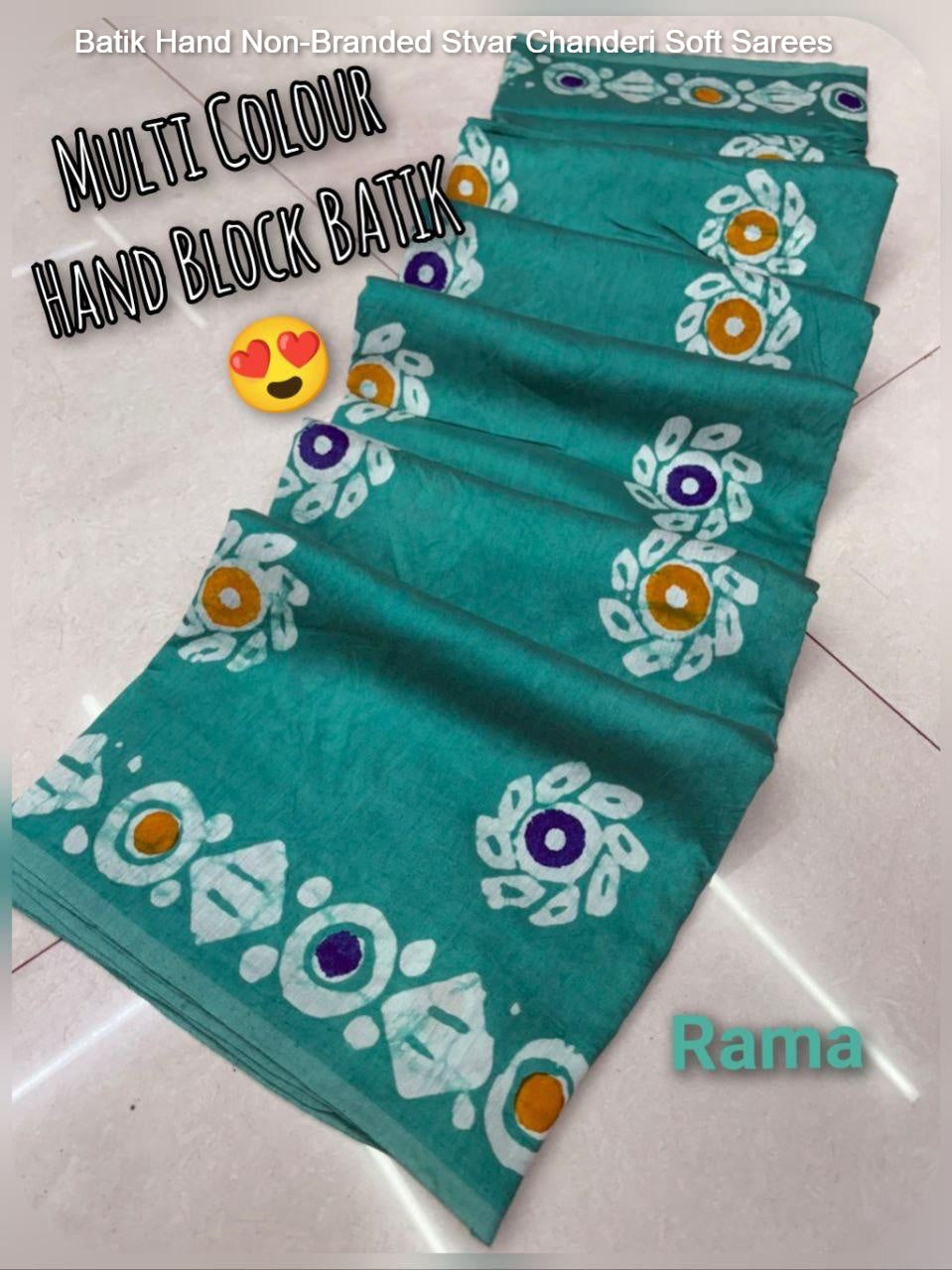 Batik Hand Non-Branded Stvar Chanderi Soft Sarees