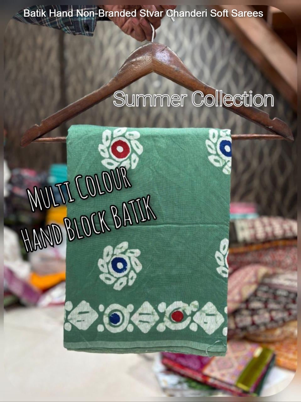 Batik Hand Non-Branded Stvar Chanderi Soft Sarees