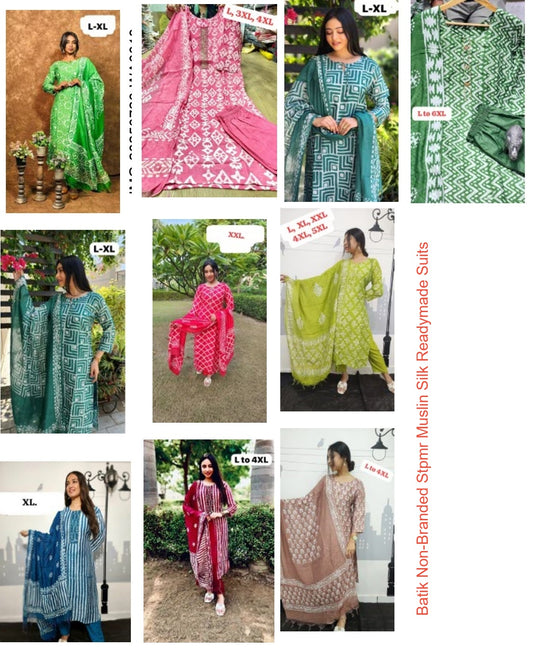Batik Non-Branded Stpmr Muslin Silk Readymade Suits