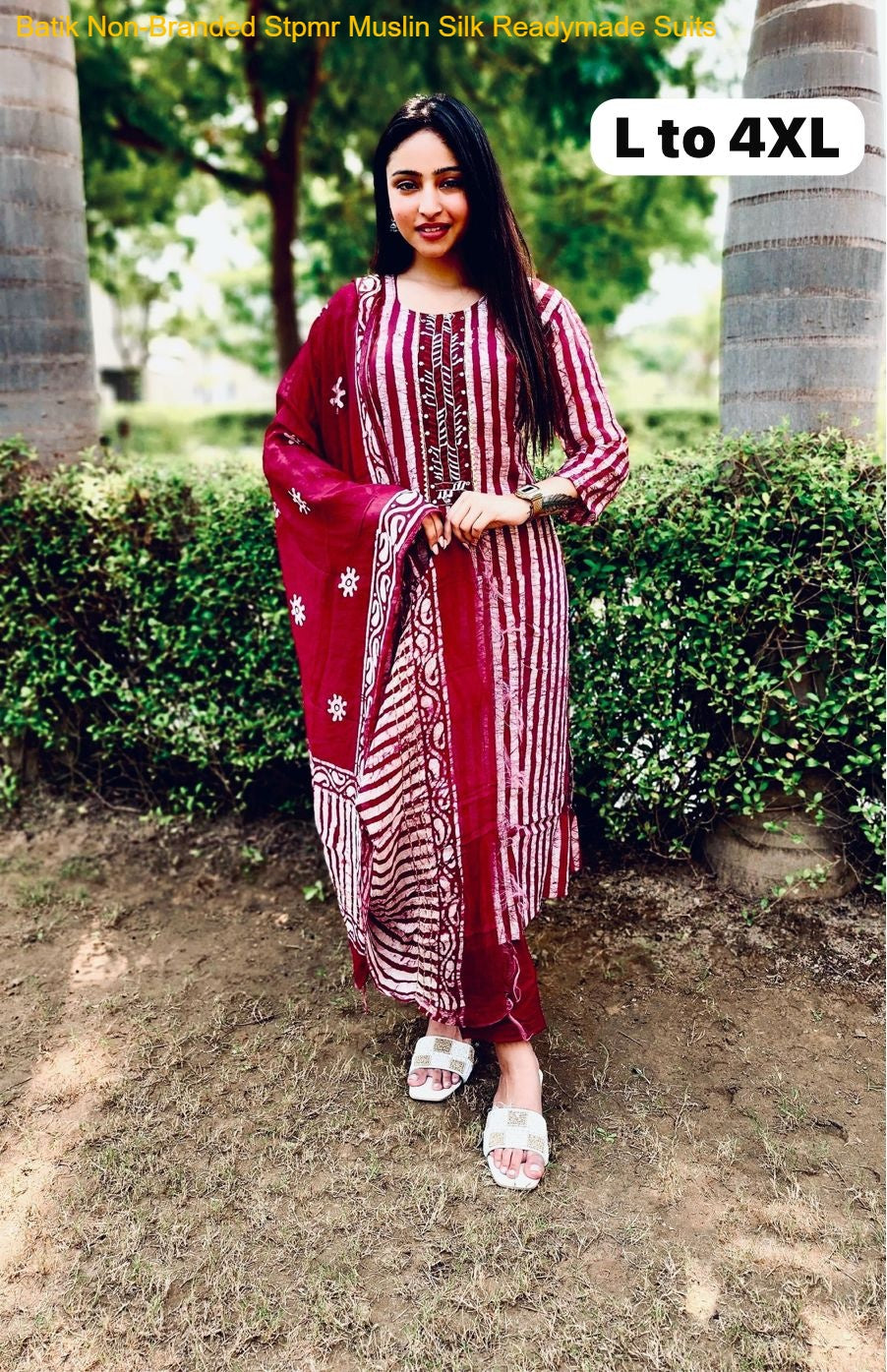 Batik Non-Branded Stpmr Muslin Silk Readymade Suits
