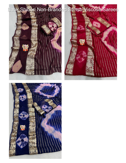 Batik Shibori Non-Branded Stmsb Viscose Sarees