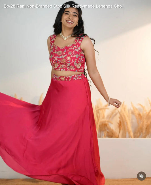 Bb-28 Rani Non-Branded Stbb Silk Readymade Lehenga Choli