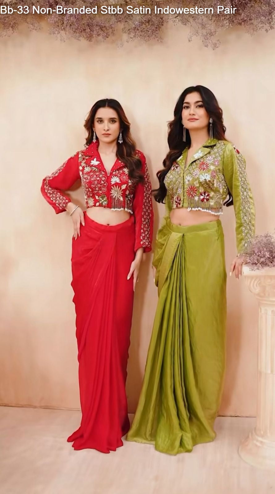 Bb-33 Non-Branded Stbb Satin Indowestern Pair