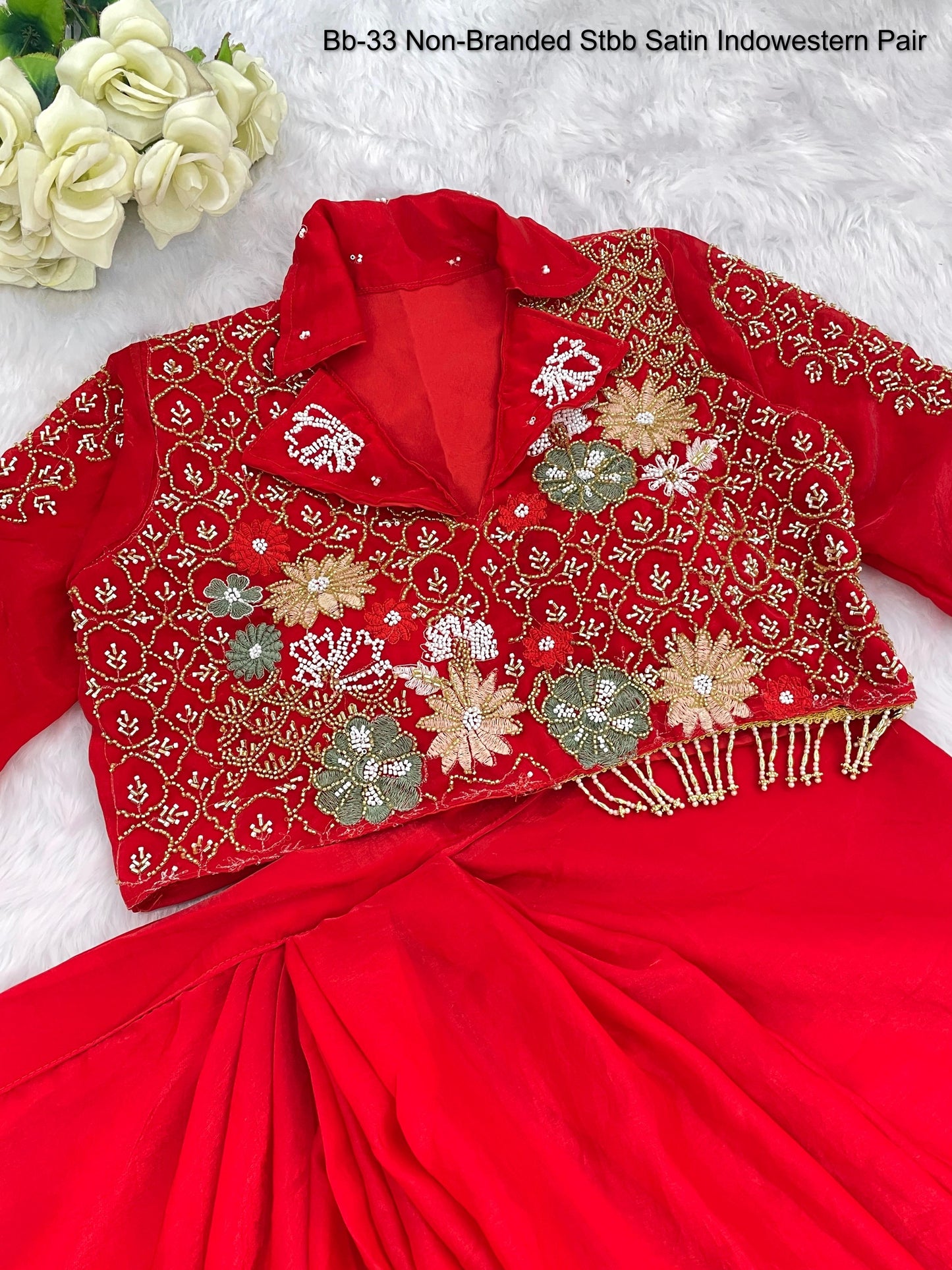 Bb-33 Non-Branded Stbb Satin Indowestern Pair