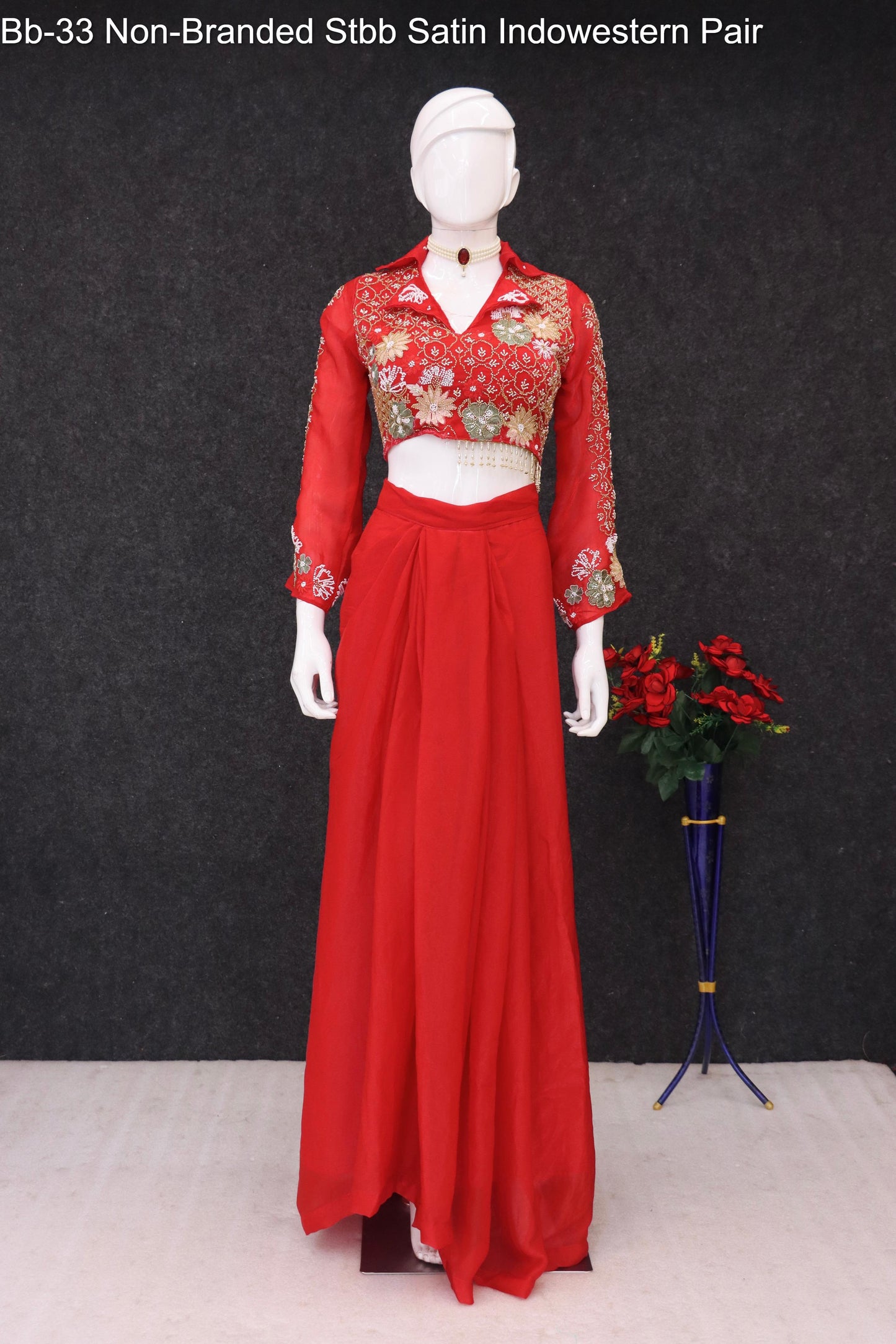 Bb-33 Non-Branded Stbb Satin Indowestern Pair