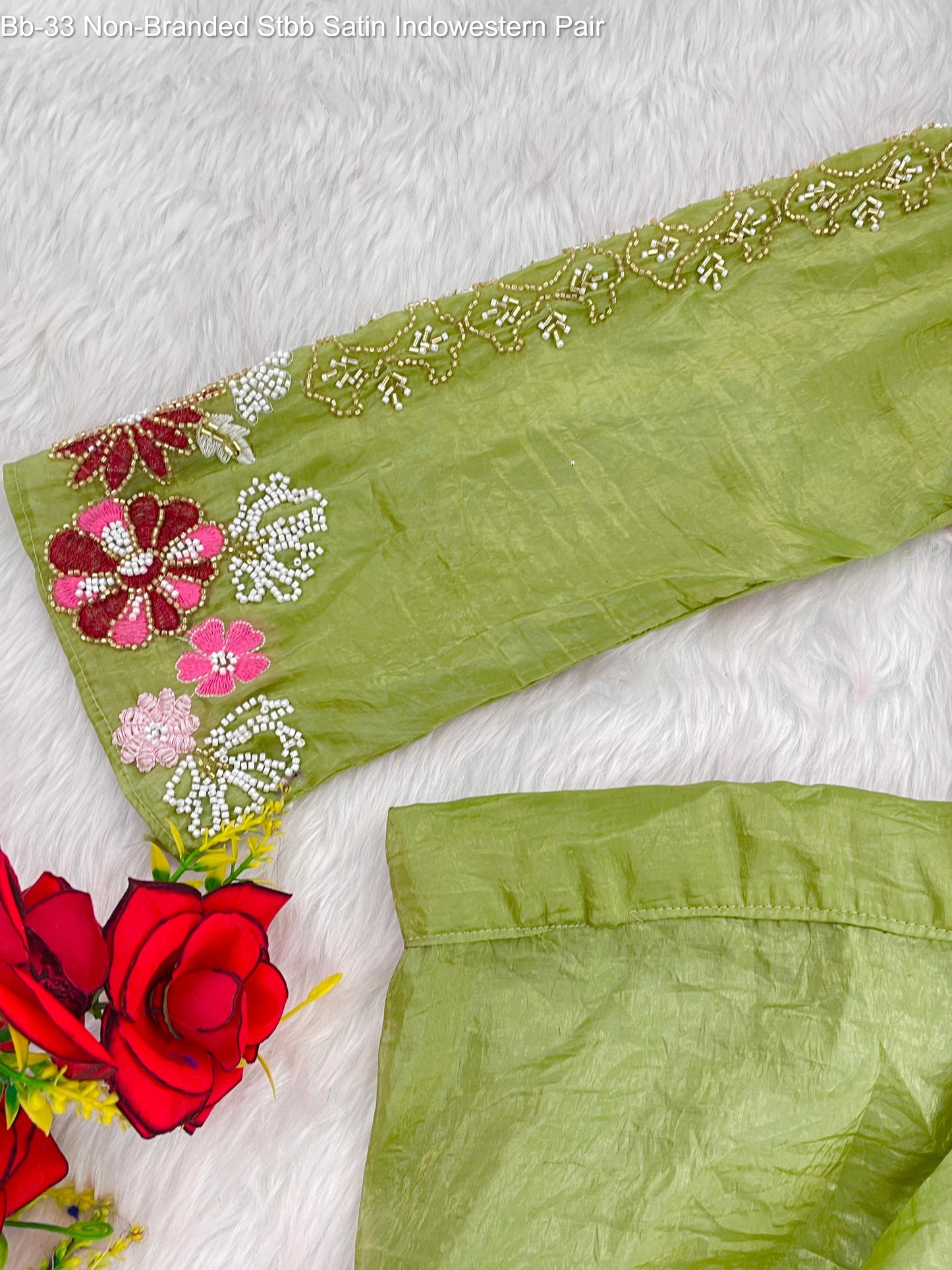 Bb-33 Non-Branded Stbb Satin Indowestern Pair