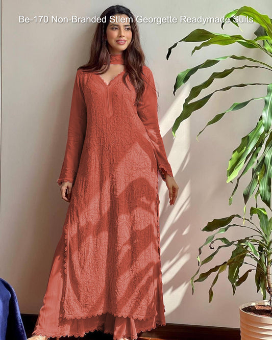 Be-170 Non-Branded Stlem Georgette Readymade Suits