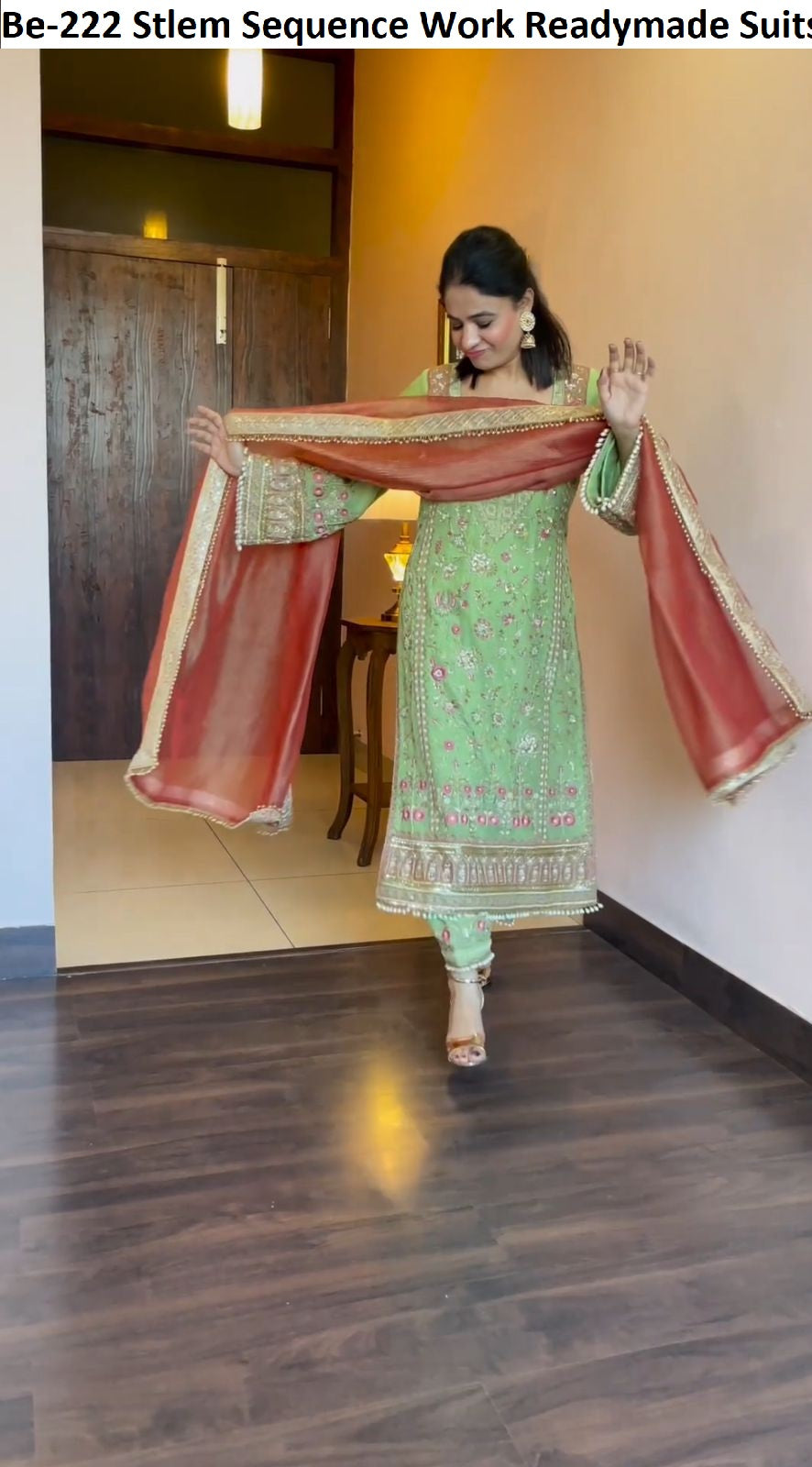 Be-222 Stlem Sequence Work Readymade Suits