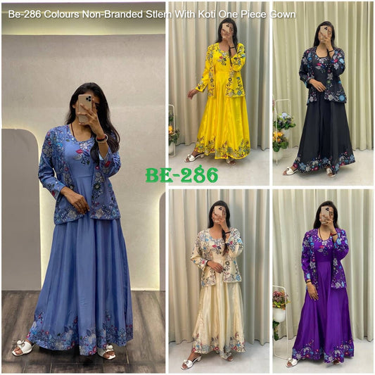 Be-286 Colours Non-Branded Stlem With Koti One Piece Gown