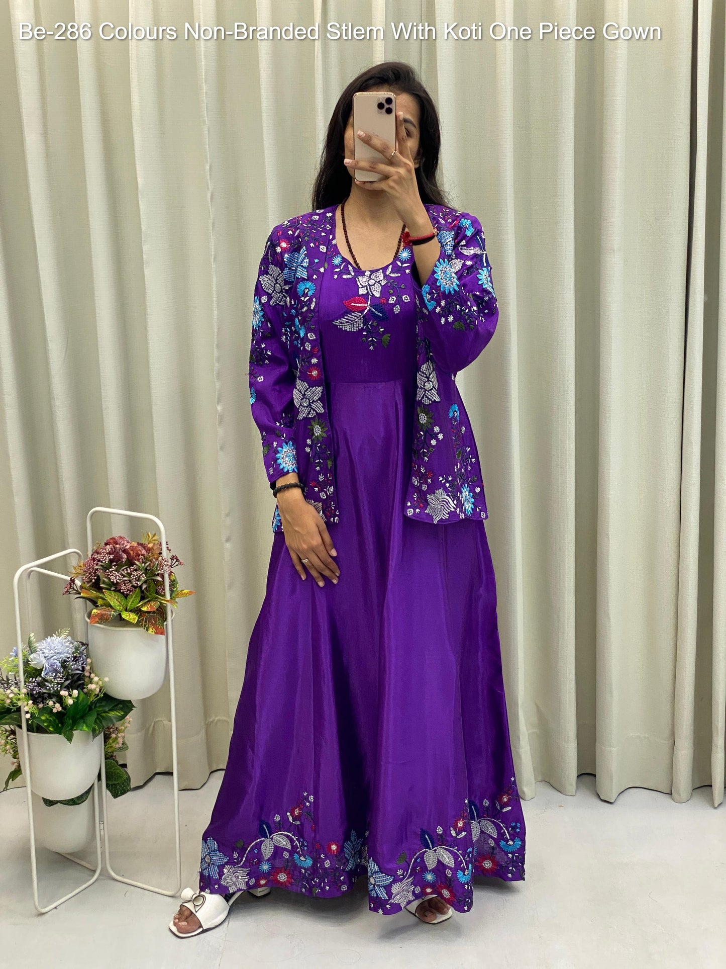 Be-286 Colours Non-Branded Stlem With Koti One Piece Gown