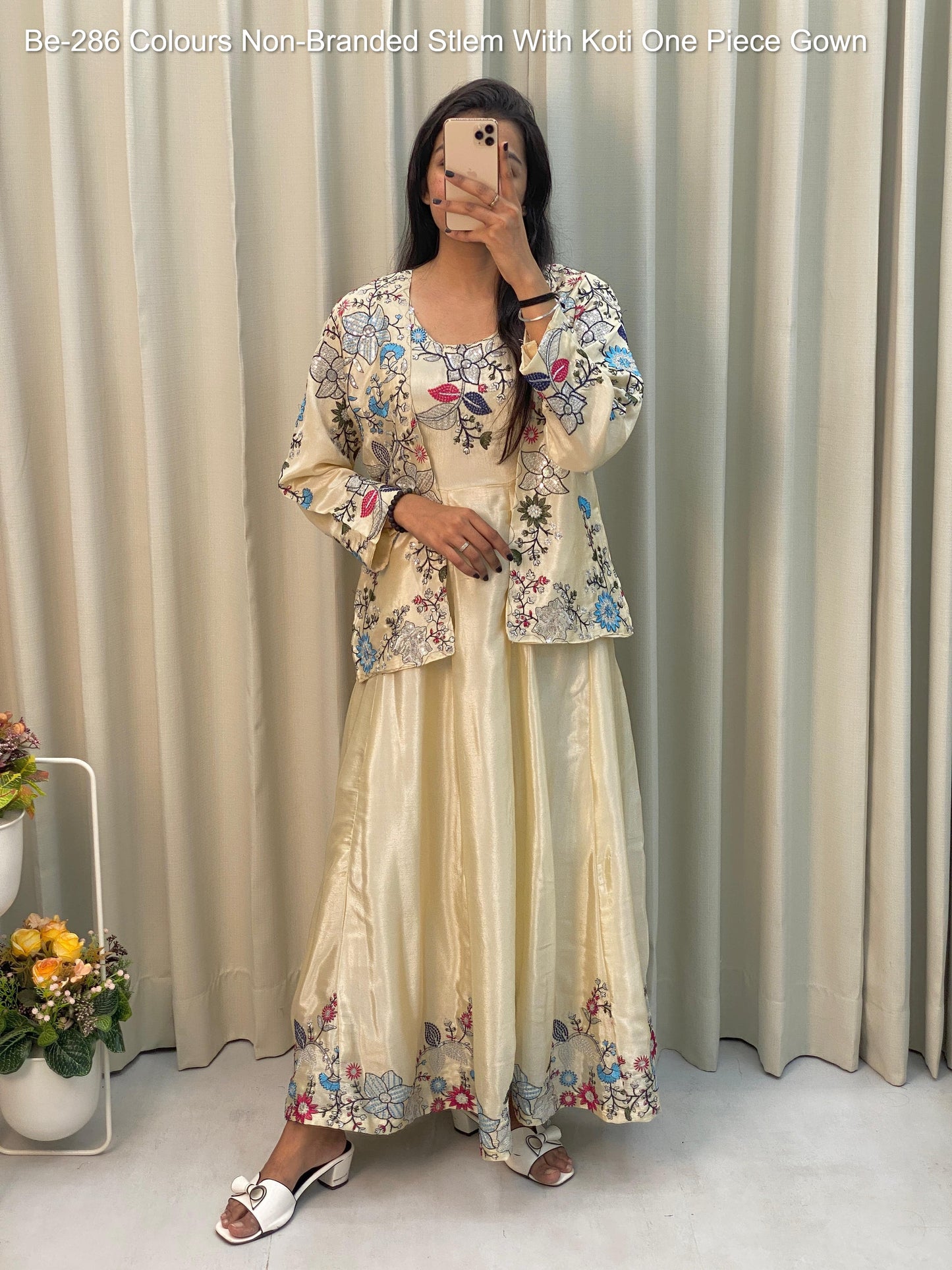 Be-286 Colours Non-Branded Stlem With Koti One Piece Gown