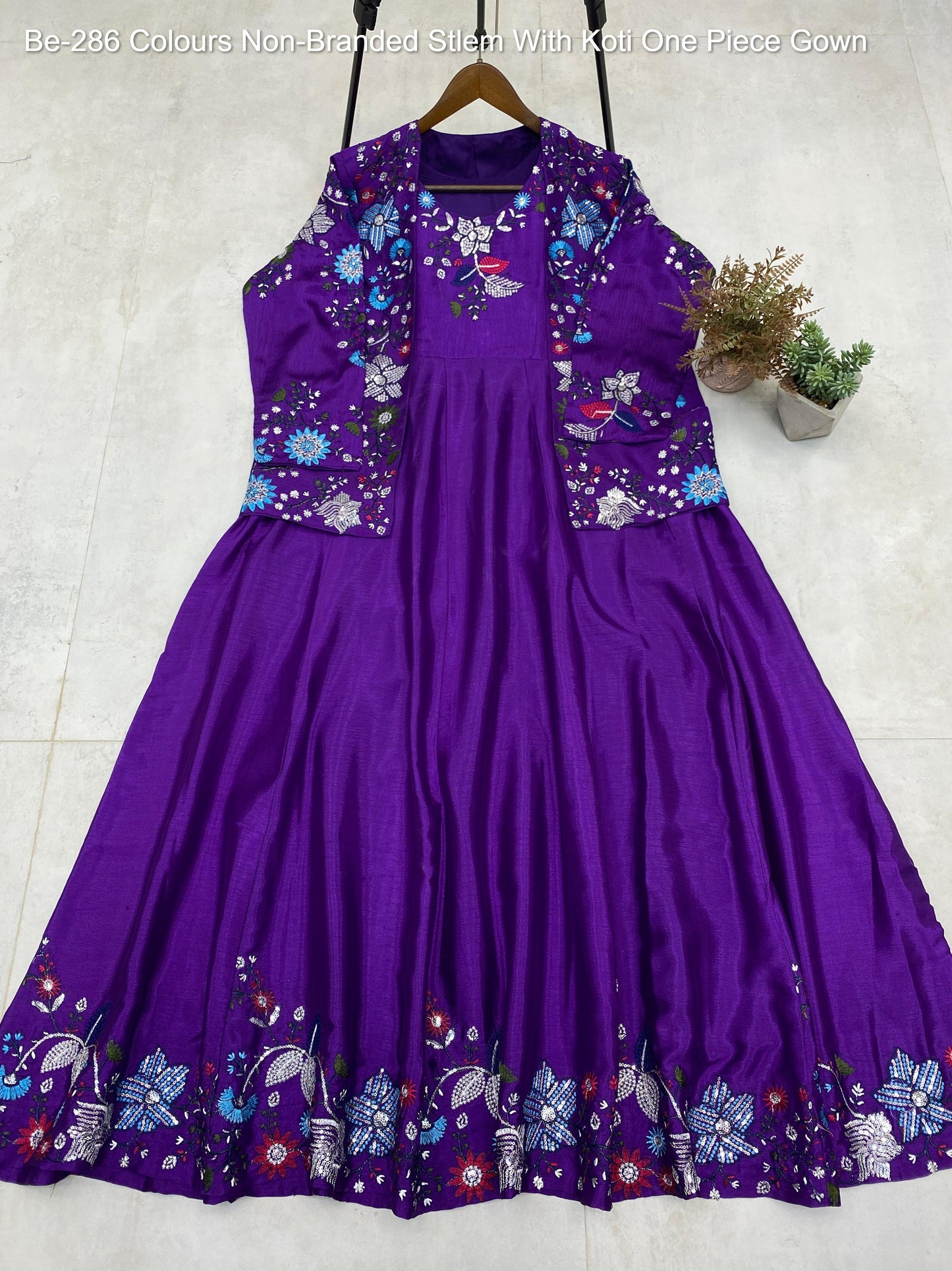 Be-286 Colours Non-Branded Stlem With Koti One Piece Gown