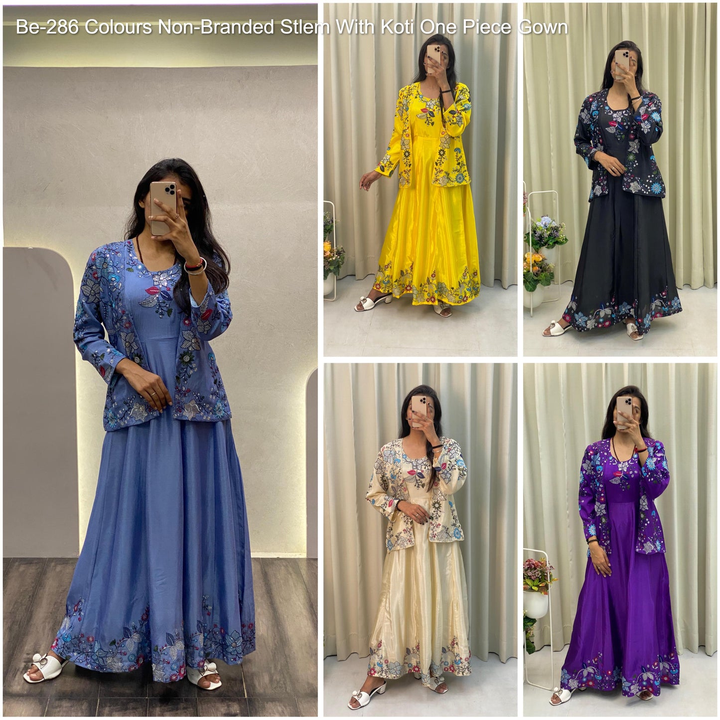 Be-286 Colours Non-Branded Stlem With Koti One Piece Gown