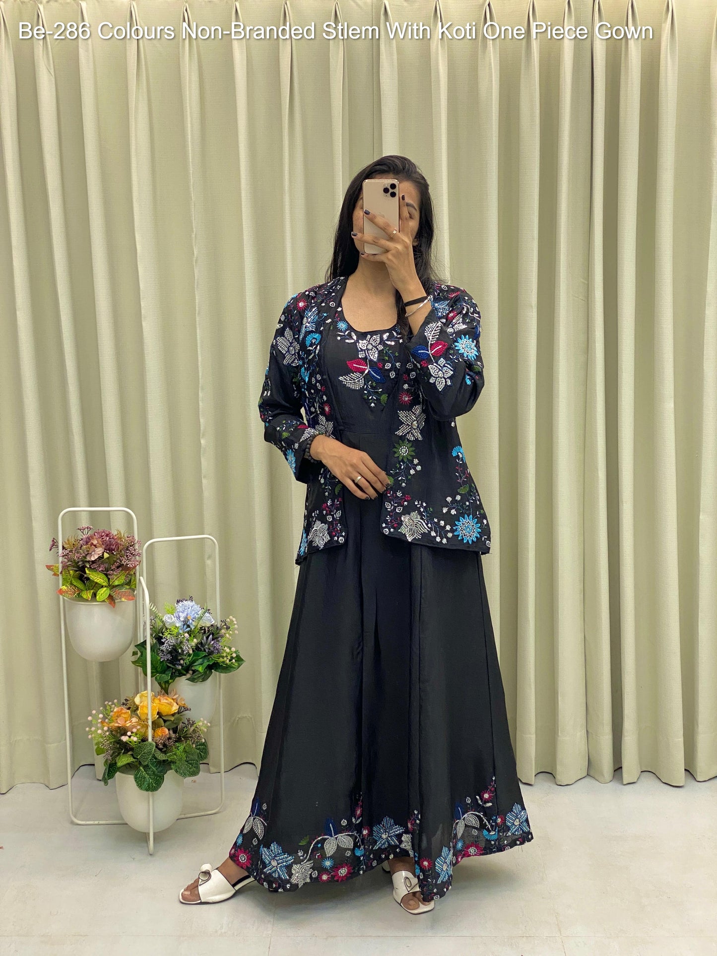 Be-286 Colours Non-Branded Stlem With Koti One Piece Gown