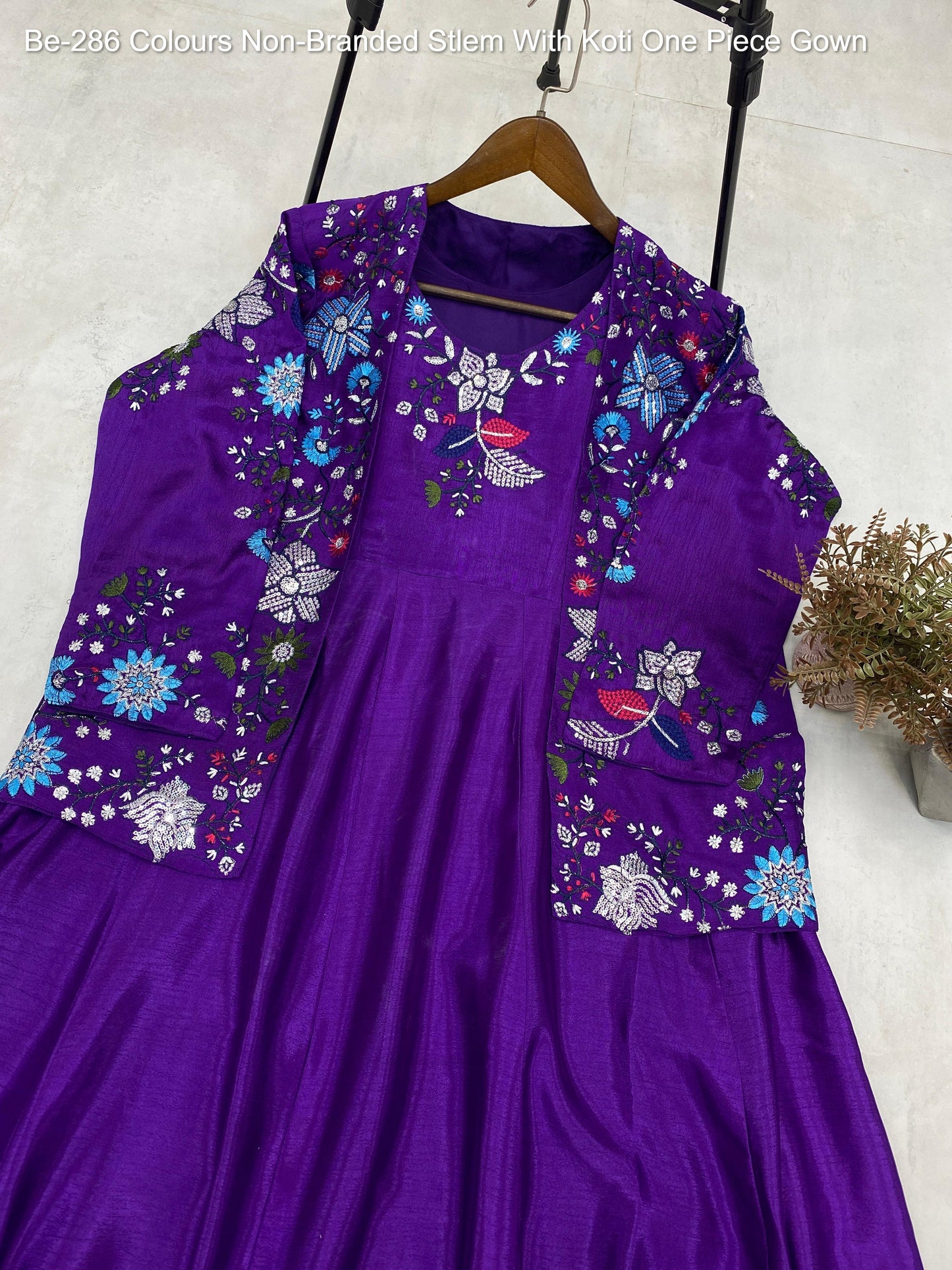 Be-286 Colours Non-Branded Stlem With Koti One Piece Gown