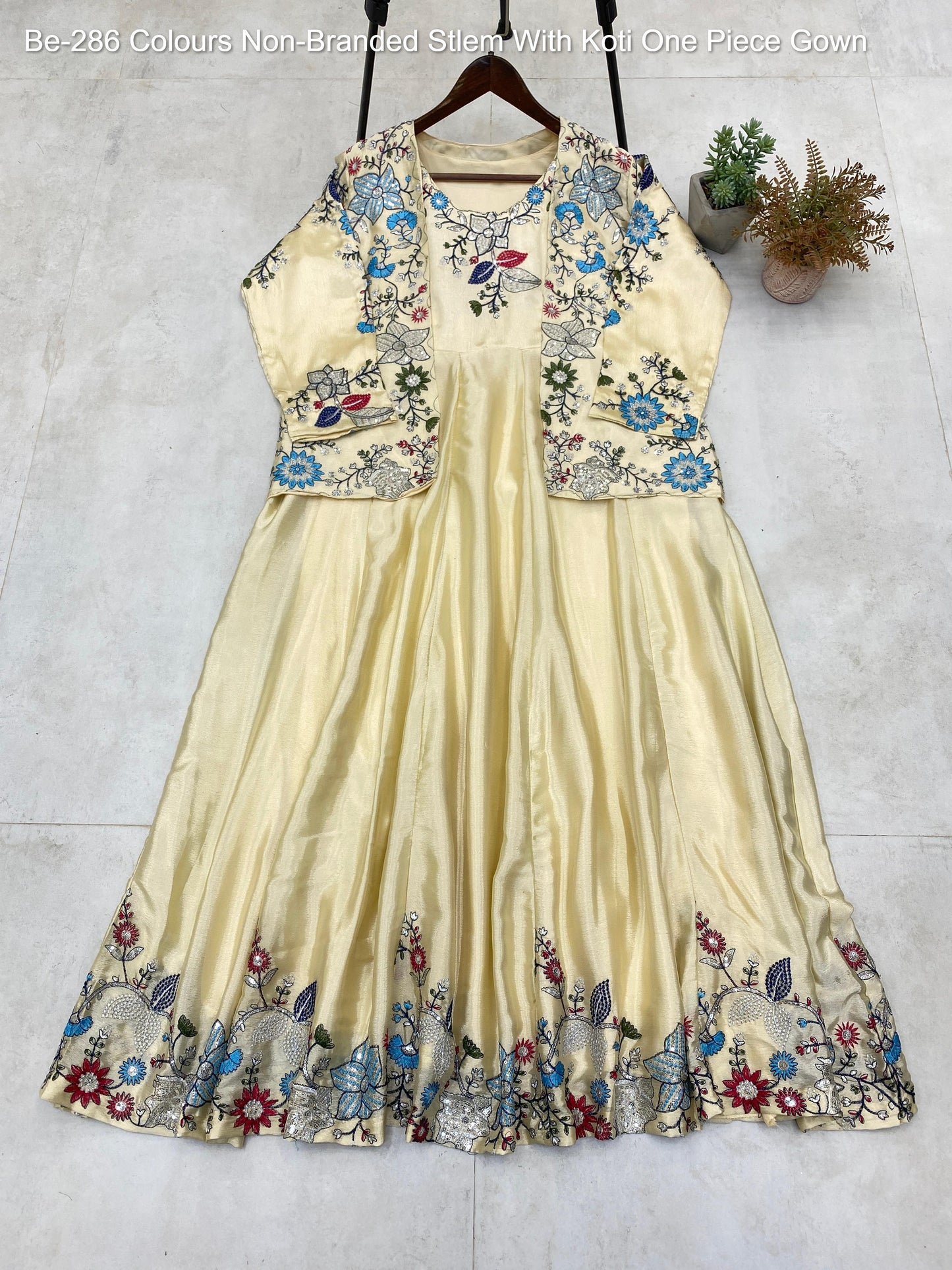 Be-286 Colours Non-Branded Stlem With Koti One Piece Gown