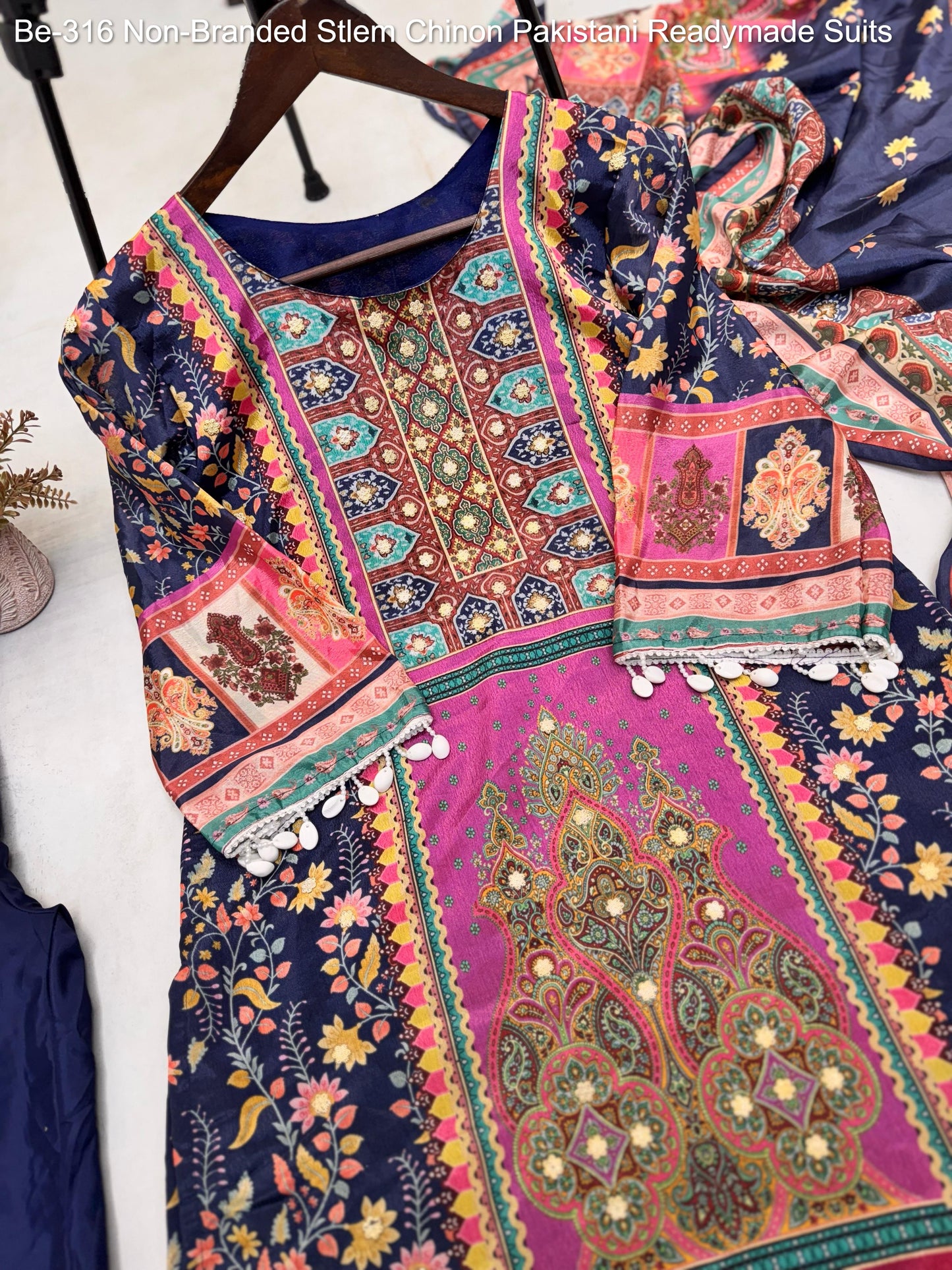 Be-316 Non-Branded Stlem Chinon Pakistani Readymade Suits