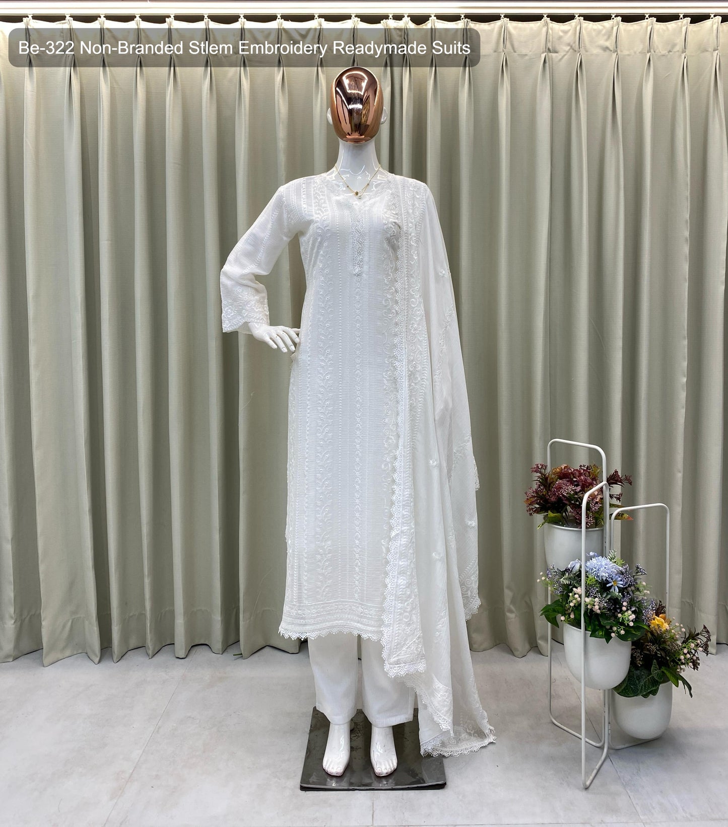 Be-322 Non-Branded Stlem Embroidery Readymade Suits