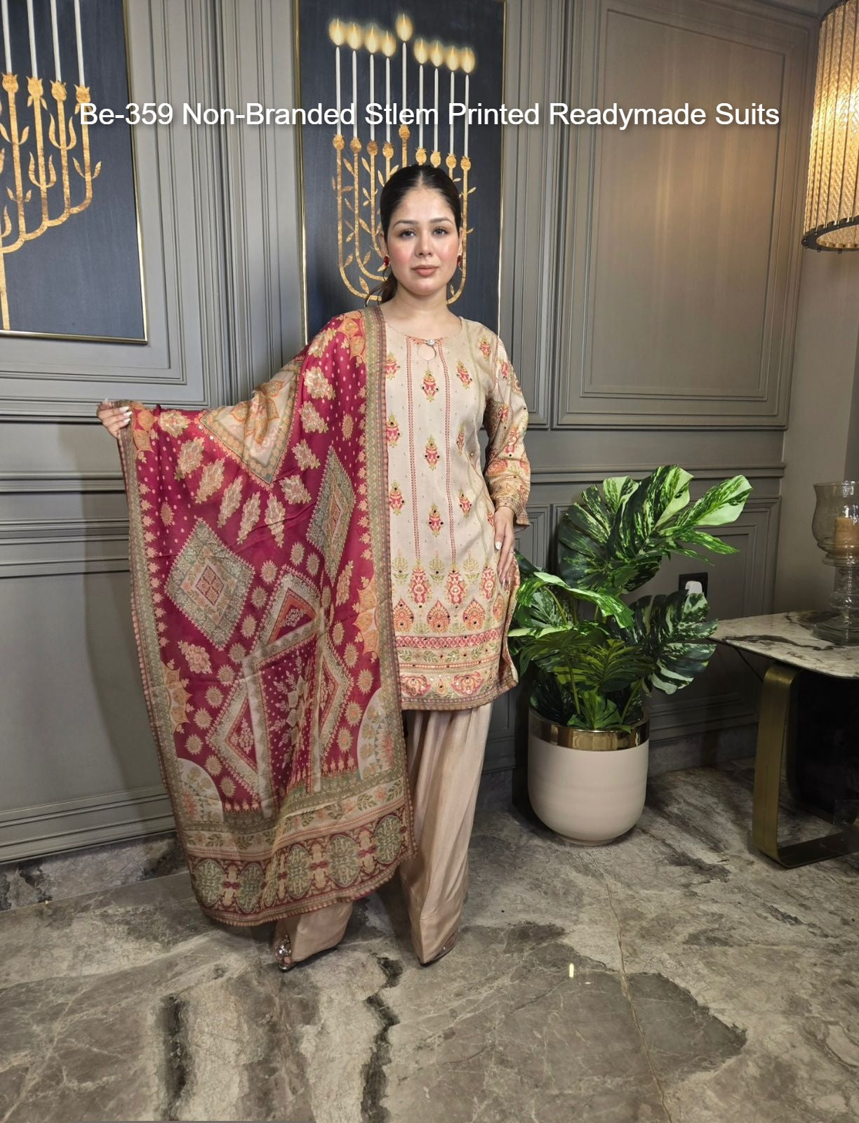 Be-359 Non-Branded Stlem Printed Readymade Suits
