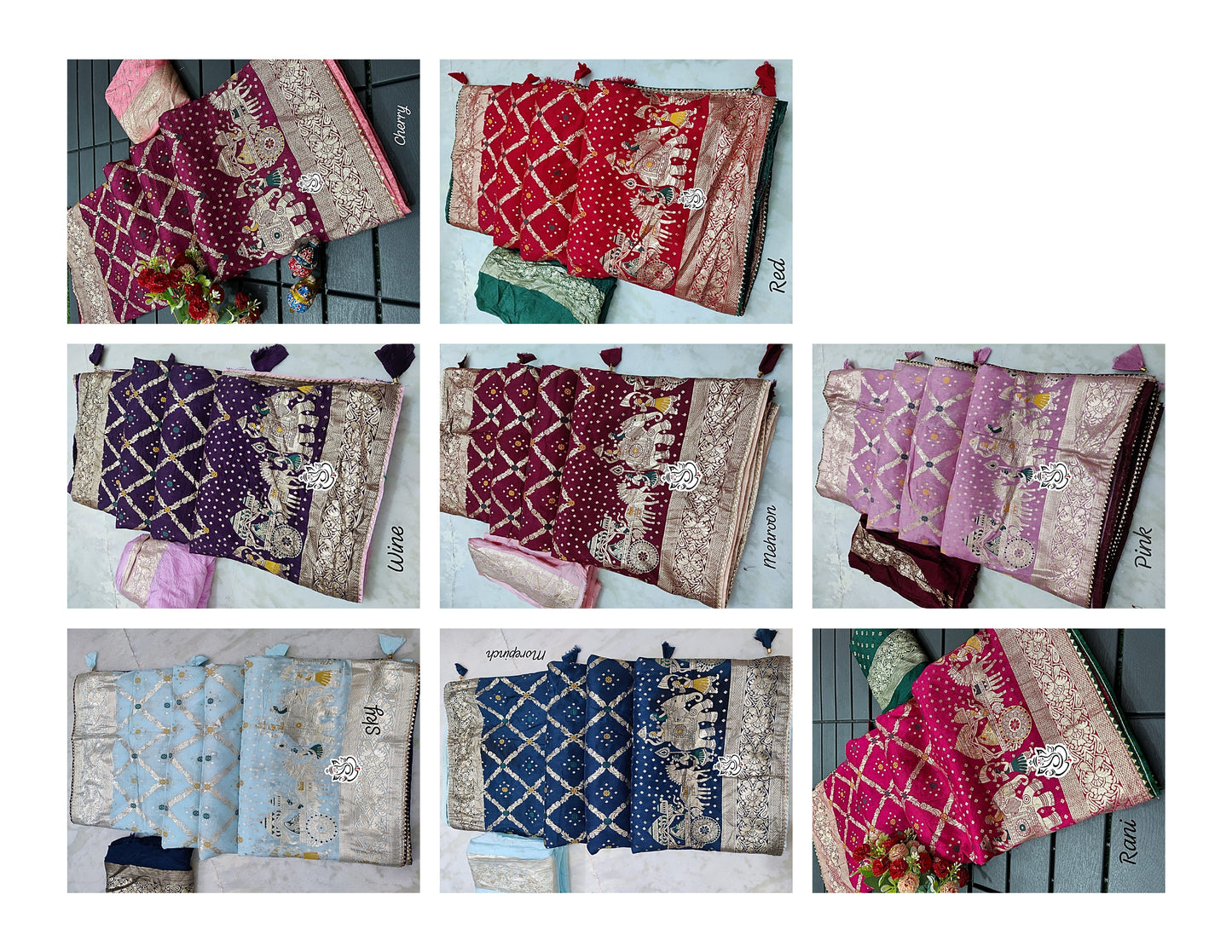 Beautiful Meena Kari Non-Branded Stmsb Zari Weaving Sarees
