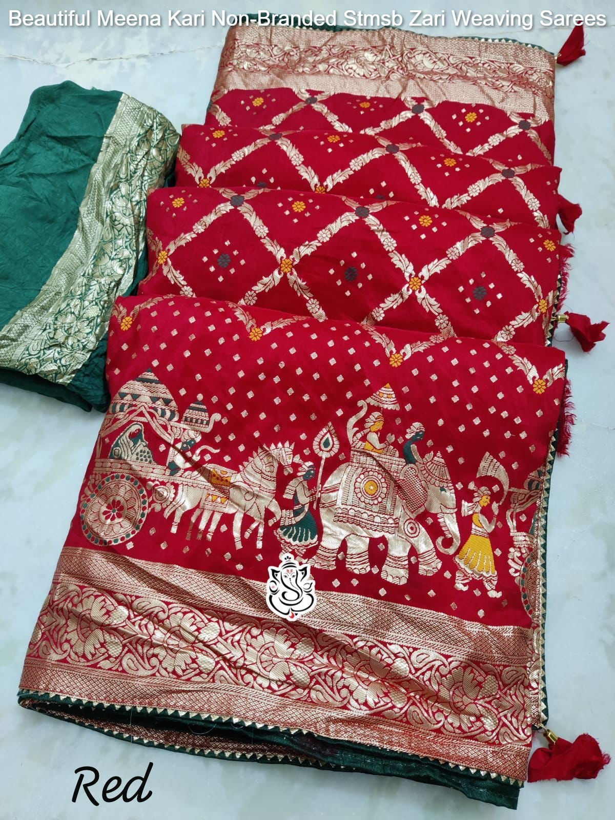 Beautiful Meena Kari Non-Branded Stmsb Zari Weaving Sarees