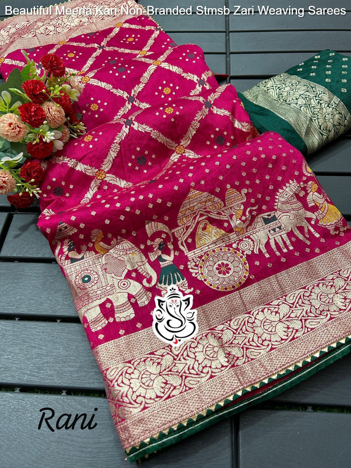 Beautiful Meena Kari Non-Branded Stmsb Zari Weaving Sarees