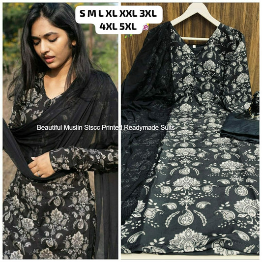 Beautiful Muslin Stscc Printed Readymade Suits