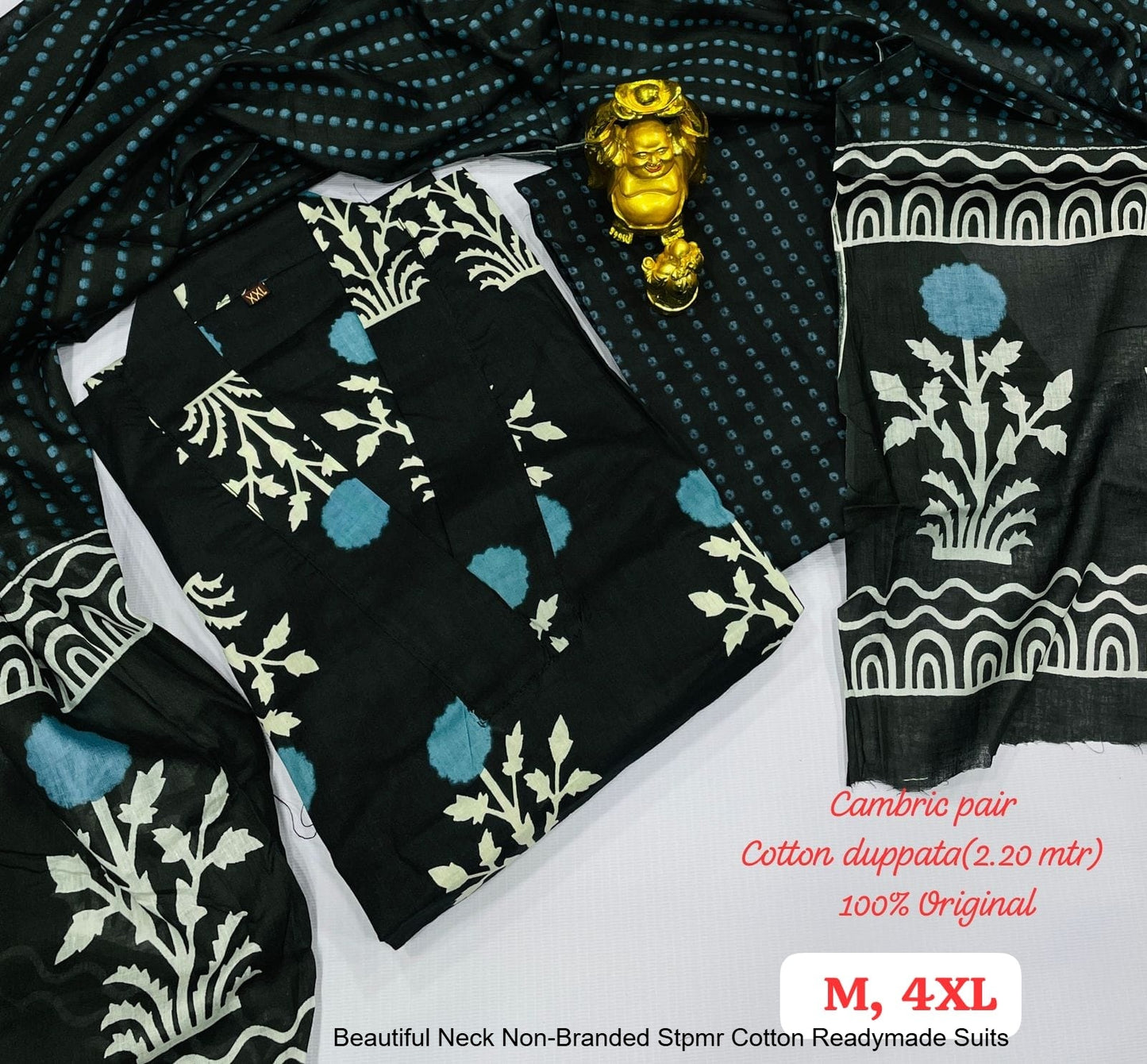 Beautiful Neck Non-Branded Stpmr Cotton Readymade Suits