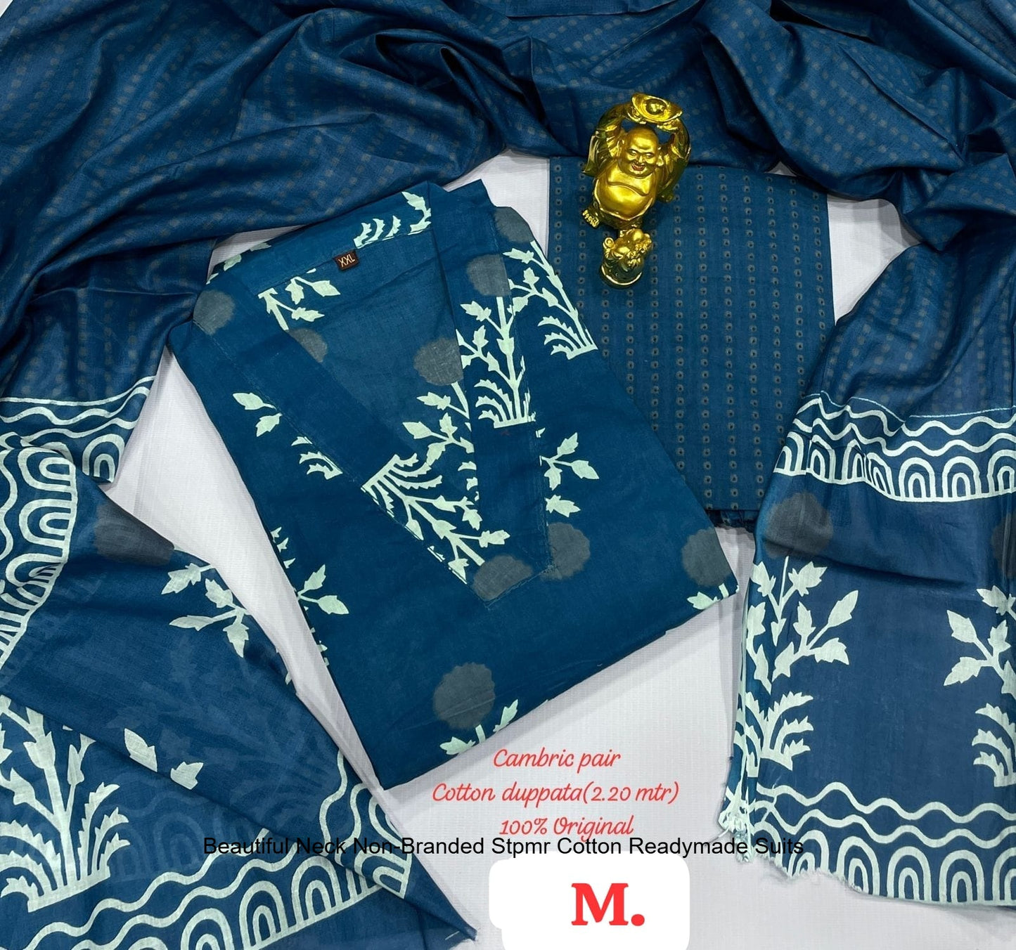 Beautiful Neck Non-Branded Stpmr Cotton Readymade Suits