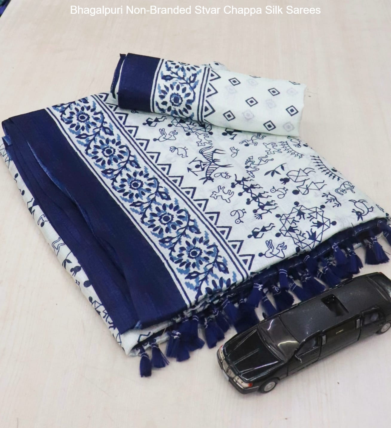 Bhagalpuri Non-Branded Stvar Chappa Silk Sarees