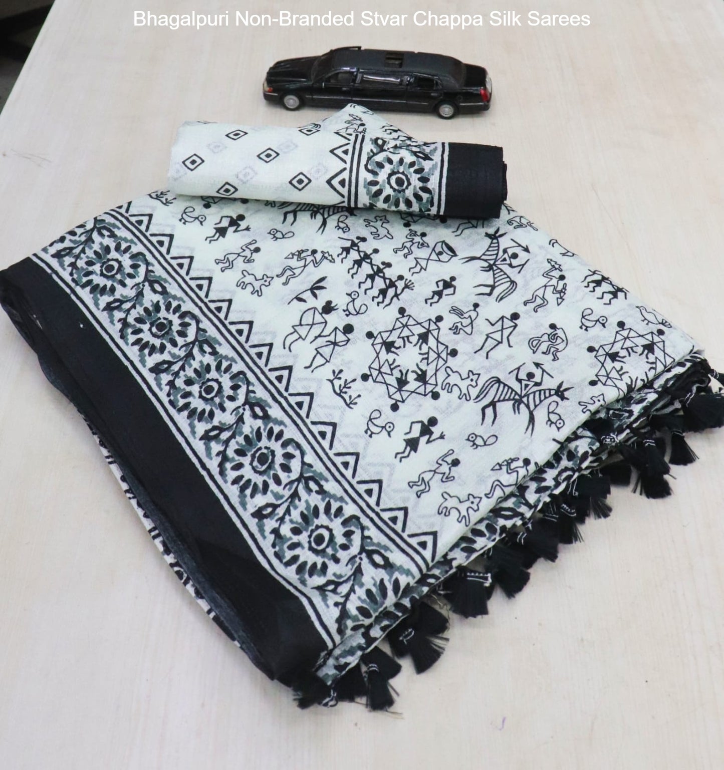 Bhagalpuri Non-Branded Stvar Chappa Silk Sarees