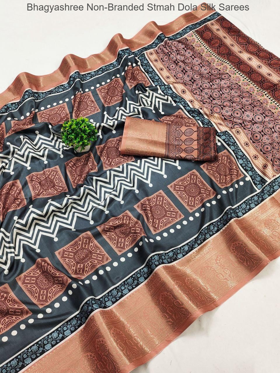 Bhagyashree Non-Branded Stmah Dola Silk Sarees