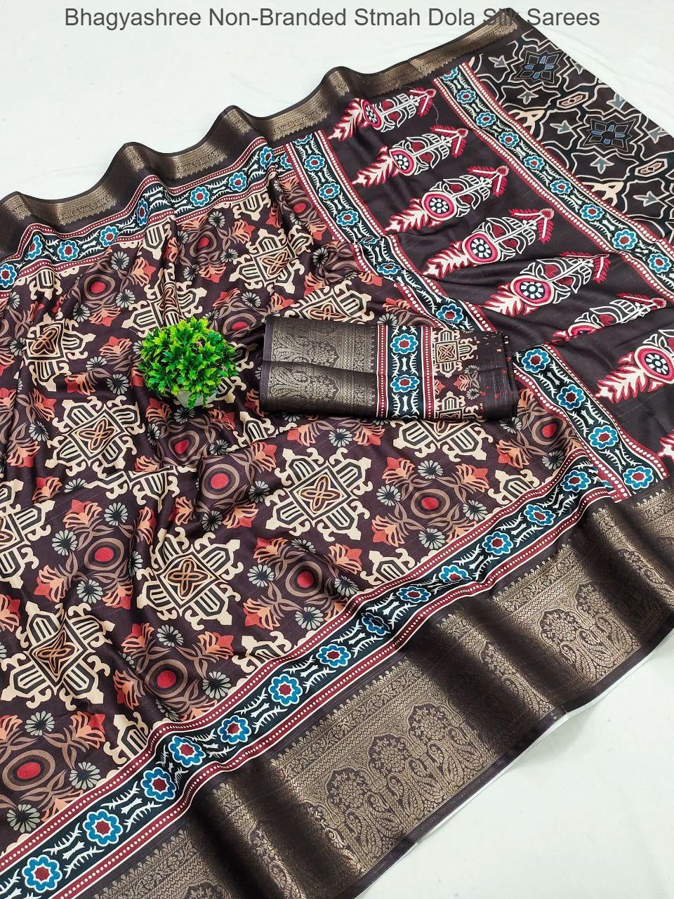 Bhagyashree Non-Branded Stmah Dola Silk Sarees