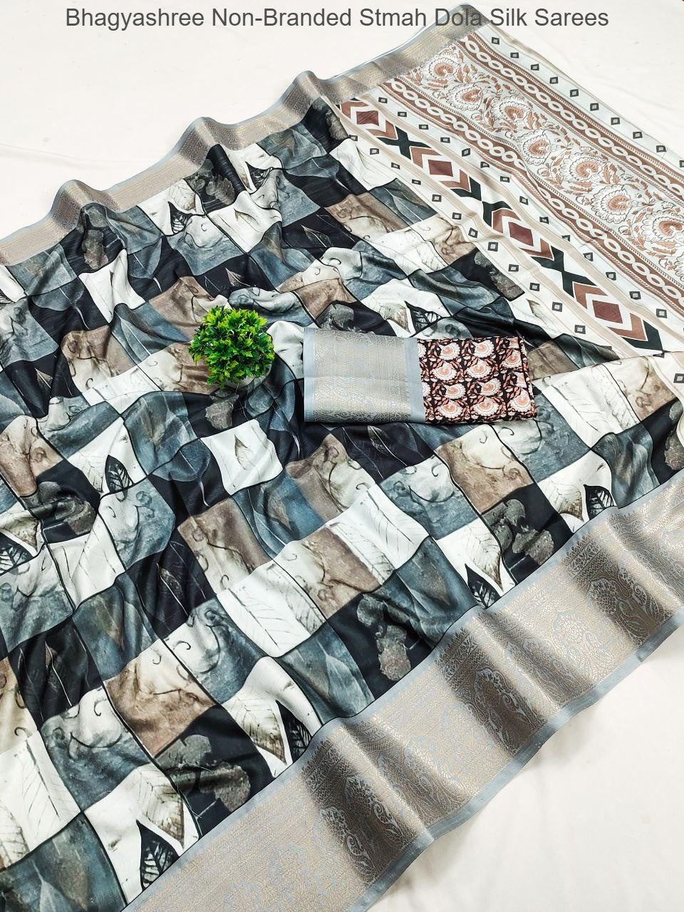 Bhagyashree Non-Branded Stmah Dola Silk Sarees