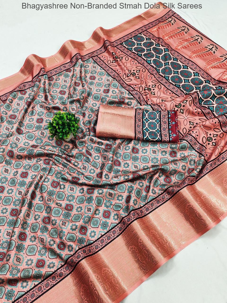 Bhagyashree Non-Branded Stmah Dola Silk Sarees