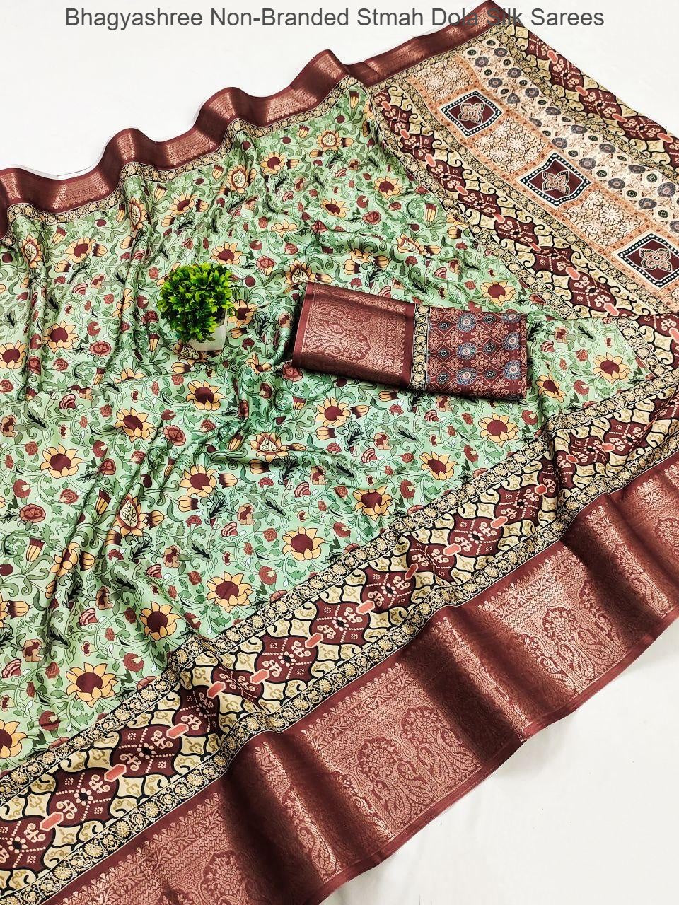 Bhagyashree Non-Branded Stmah Dola Silk Sarees