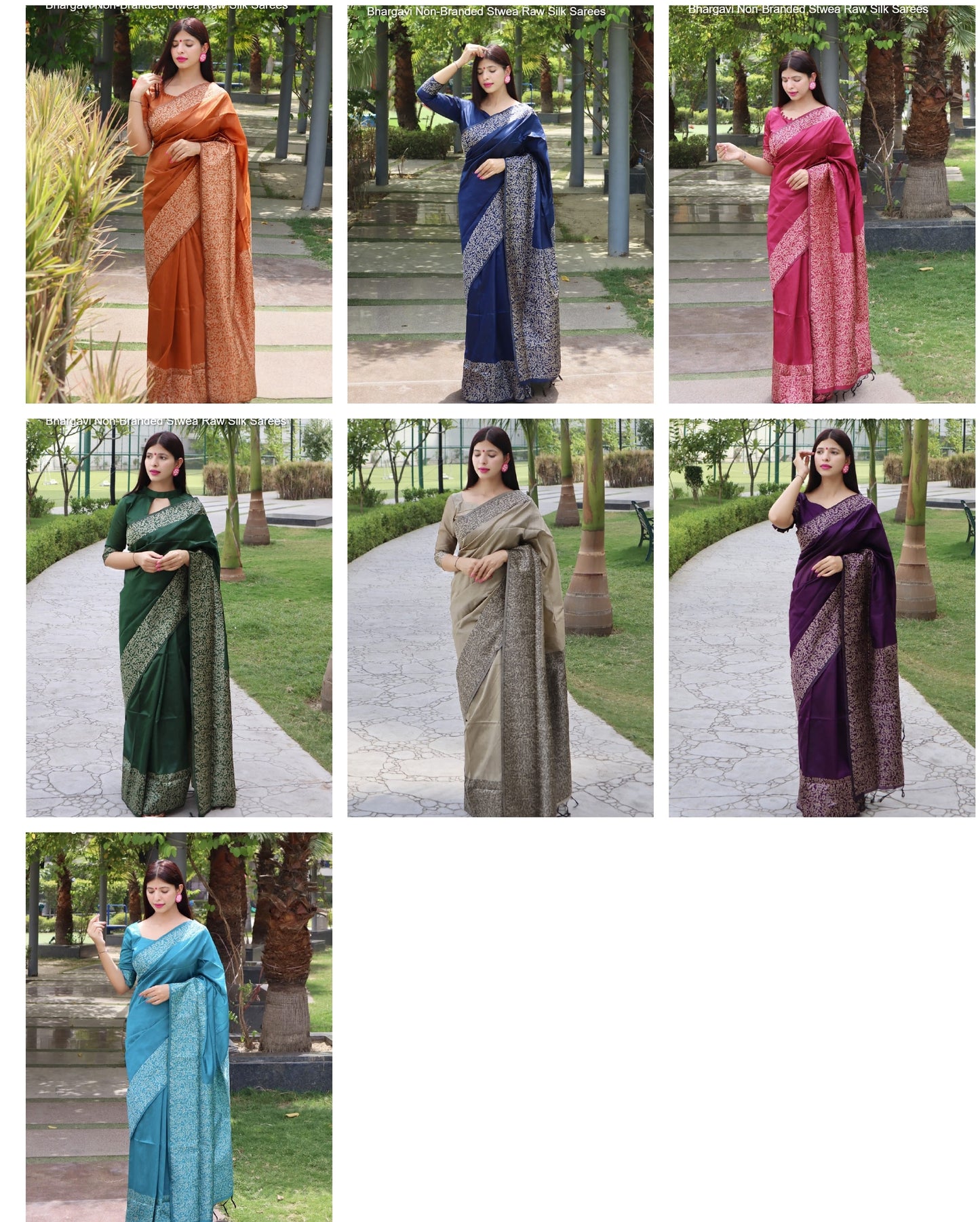 Bhargavi Non-Branded Stwea Raw Silk Sarees