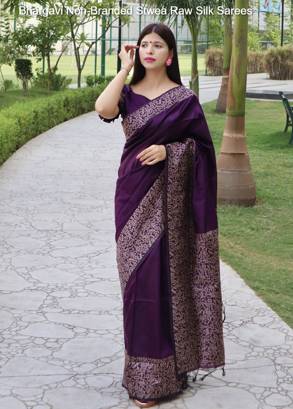 Bhargavi Non-Branded Stwea Raw Silk Sarees