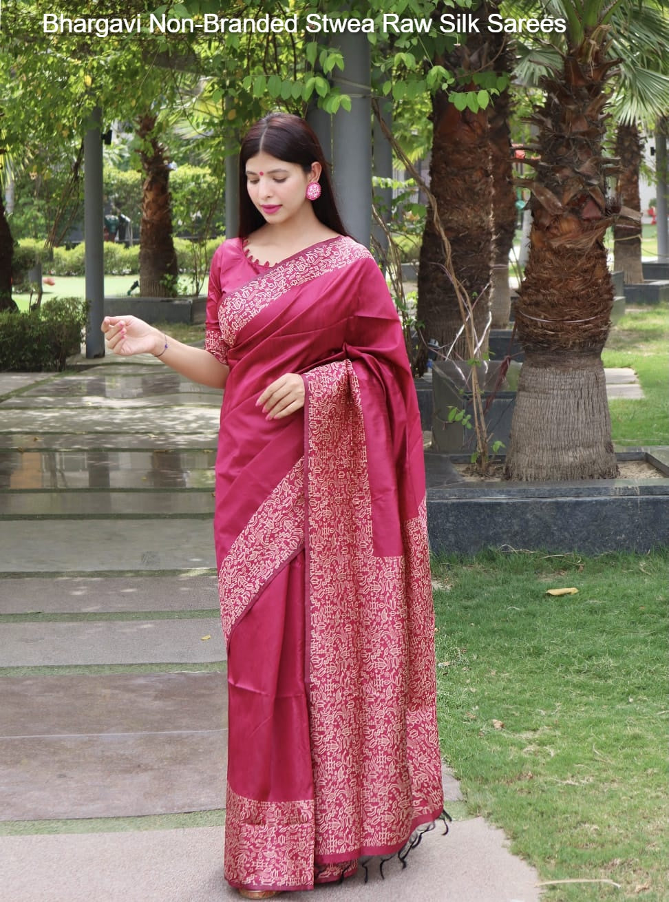 Bhargavi Non-Branded Stwea Raw Silk Sarees