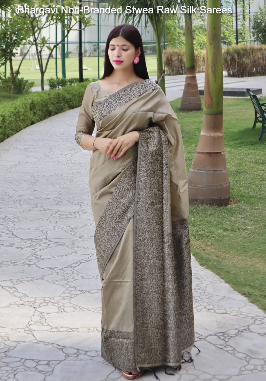 Bhargavi Non-Branded Stwea Raw Silk Sarees