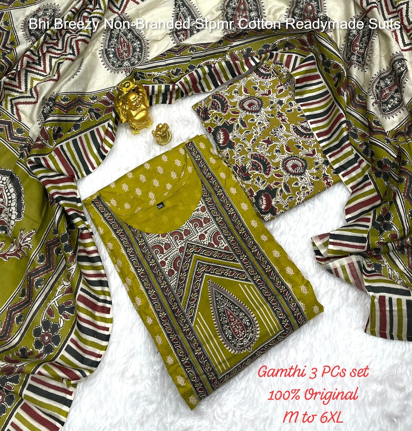 Bhi Breezy Non-Branded Stpmr Cotton Readymade Suits