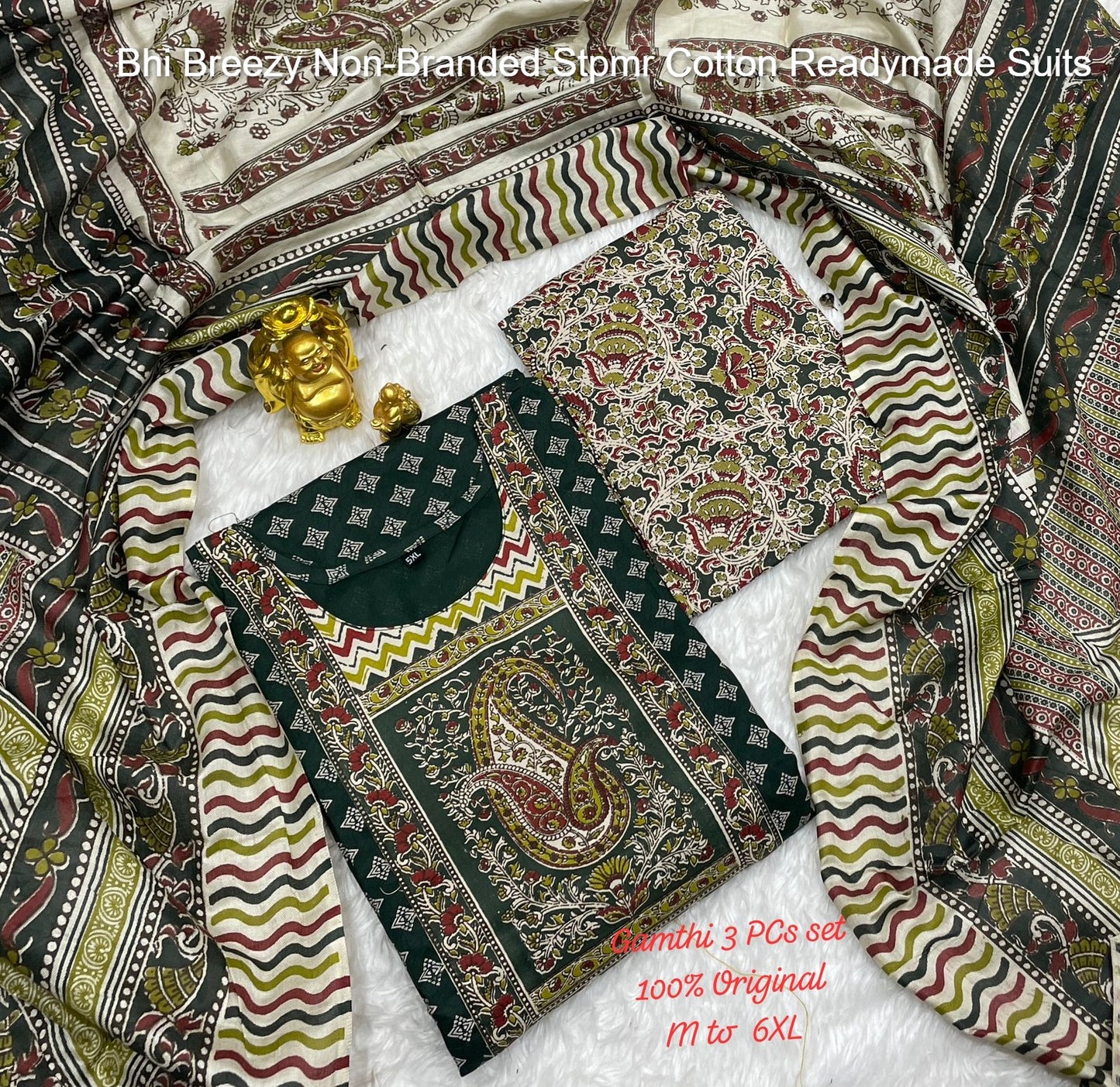 Bhi Breezy Non-Branded Stpmr Cotton Readymade Suits