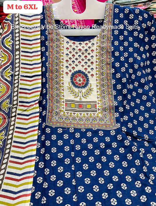 Bhi Breezy Vibe Stpmr Rayon Readymade Suits