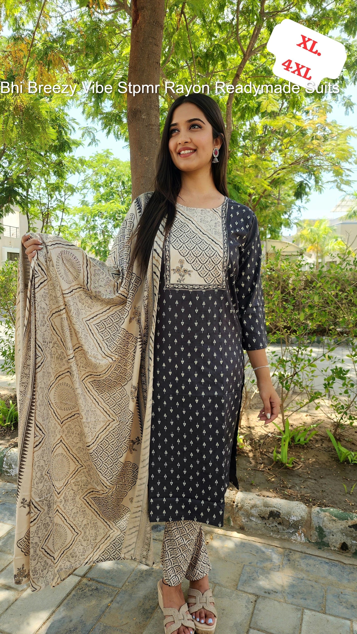 Bhi Breezy Vibe Stpmr Rayon Readymade Suits