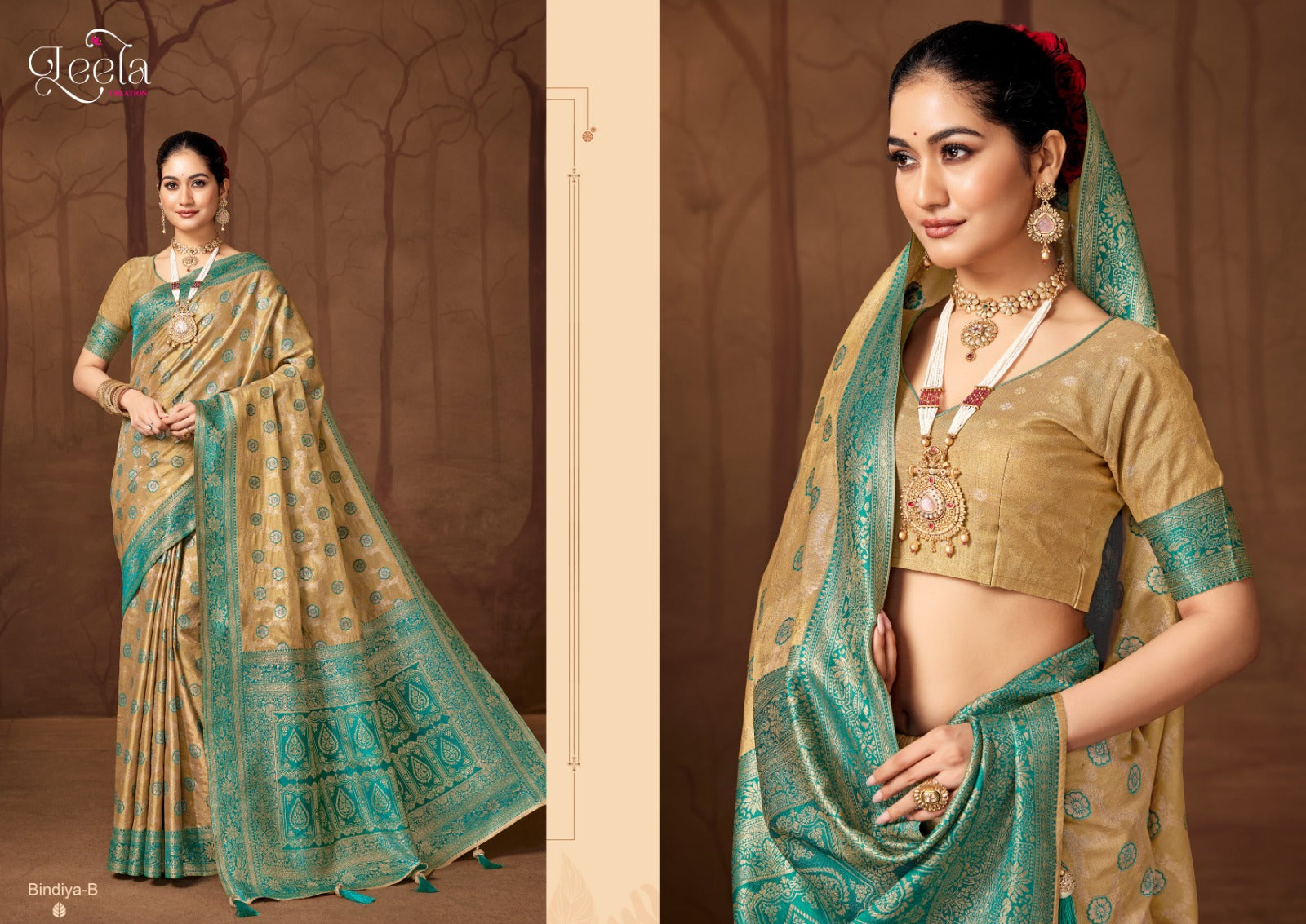 Bindiya-B Leela Sumitra Dyed Sarees